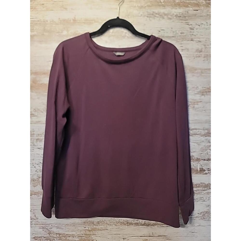 Eddie Bauer Sweatshirt Womens Solid Pink Casual Crew Neck Outdoor